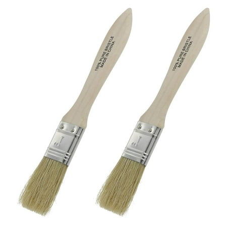 Glazed Hardwood Door (Ram-Pro Classic Natural Pure Bristles Bristle Pastry Brushes, Wood Handle Lacquered Hardwood Long Pure Basting glazing Brush Easy to Clean, Great for Butter Boar Bristles Brush (Set of)