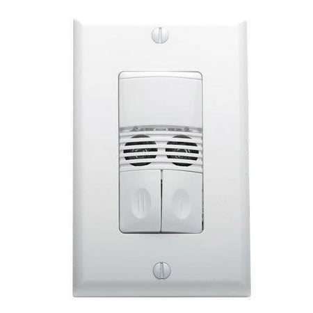 Wattstopper DSW-302-W Occupancy Sensor Wall Switch, 2-Relay, 120/277V, White