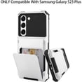 thumbnail image 5 of Wallet Case for Samsung Galaxy S23 Plus Case with 4-Card Credit Card Holder Slot Shockproof Cover Hybrid Heavy Duty Protection Armor Phone Case Compatible with Samsung Galaxy S23 Plus-White, 5 of 6
