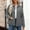*Gray, variant on Women's Quilted Coat,Lapel Zip Up Jacket With Pockets,Long Sleeve Loose Fit Jacket Navy,Womens Plus XXL