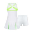 thumbnail image 2 of YONGHS Ensemble de Robe de Tennis Sans Manches pour Filles avec Shorts 2 Pcs Jupe-Culotte Blanche 14, 2 of 6