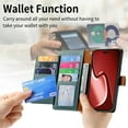 thumbnail image 3 of for Samsung Galaxy A13 (5G)/ A04S Leather Phone Case Wallet Zipper Pocket Cowhide Pattern Folio Flip Cover, RFID Anti-theft Card Holder Cash Slot, Double Magnetic Buckle, Wrist Strap, 3 of 9