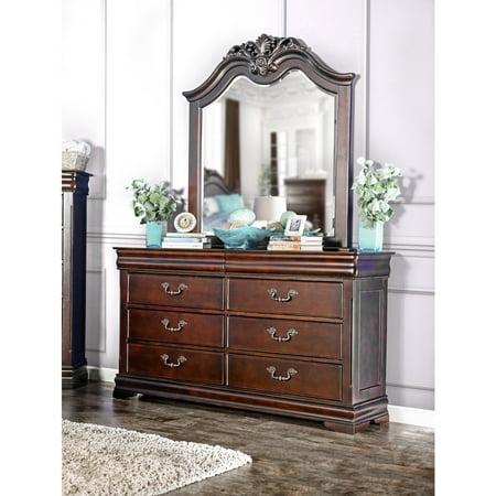 Furniture Of America Diva Cherry 2 Piece Dresser And Mirror Set
