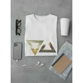 thumbnail image 3 of Triangles Horizon Duality Pattern Graphic Men White T-Shirt, Male Large, 3 of 4