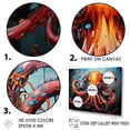 thumbnail image 3 of Designart "Expressionist Abyss With Octopus" Octopus/Squid Floater Framed Wall Decor, 3 of 5