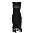 thumbnail image 1 of Generic 2025 Spring Summer New round Neck Sleeveless Dress Women's Fashion Hot Selling Sexy Tight Backless Pleated Midi Dress, 1 of 1