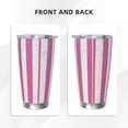 thumbnail image 4 of 20oz Car Cup Three-Piece Set Of Single Silver Edge No Smell Easy To Carry Heat Preservation For Daily Car Sports Travel Pink Stripe_2, 4 of 8