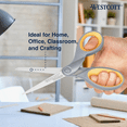 thumbnail image 4 of Westcott Titanium Bonded 8-Inch Scissors with Soft Ergonomic Handles, Gray/Yellow, 4 Pack, 4 of 11