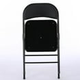 thumbnail image 4 of Zimtown Ste of 4 Fabric Folding Chair Black Soft Padded Seat Compact Steel Back Strong, 4 of 11