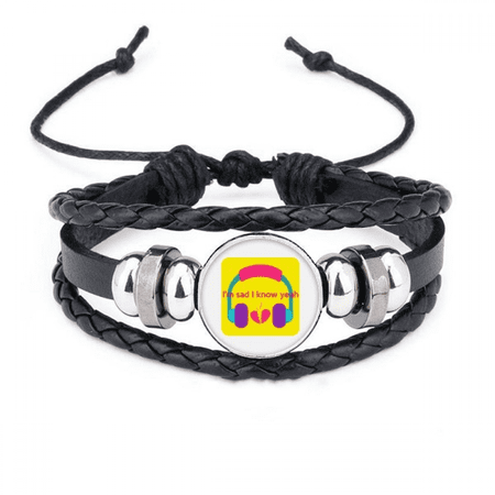 english classic emotional lyrics sad bracelet braided leather woven wristband