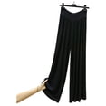 thumbnail image 3 of cocolona Womens Summer Casual Plus Size Pleated Pants Elastic Waist Drawstring Wide Leg Vacation Lounge Trousers, 3 of 4