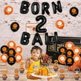 thumbnail image 3 of Born Two Ball Birthday Decorations Sport 2nd Birthday Decorations Orange and Black Born 2 Ball Banner Cake Topper and Basketball Balloons for 2nd Boys Sports Themed Birthday Party, 3 of 6