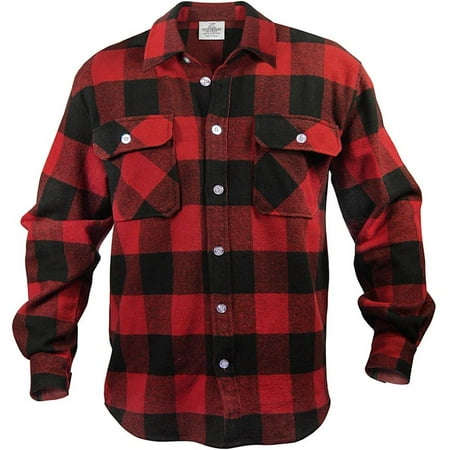 Buffalo Plaid Flannel - Extra Heavyweight Brawny Flannel Shirt, Buffalo Plaid