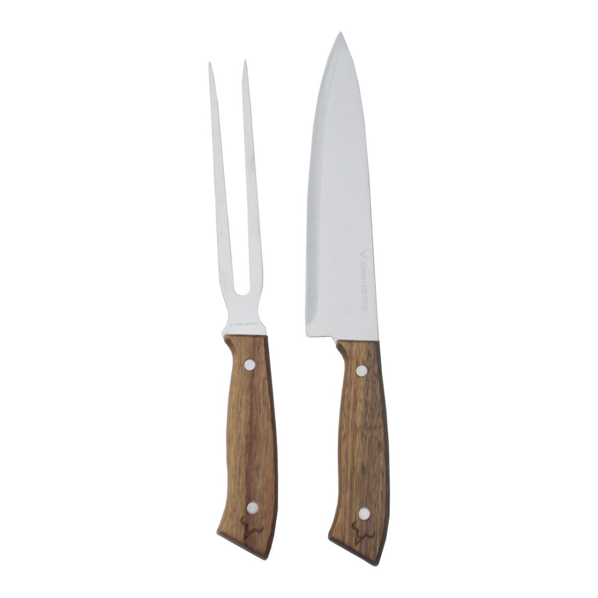 Pack Parrillero Tenedor Y Cuchillo Acero Inoxidable Brando