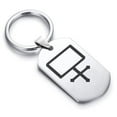 thumbnail image 1 of Stainless Steel Potassium Carbonate Alchemy Symbol Dog Tag Keychain Circle Ring, 1 of 2