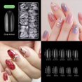 thumbnail image 2 of 2500 puntas de uñas de gel falsas transparentes, cubierta completa, uñas postizas acrílicas cortas para extensión de uñas, salón de uñas DIY para el hogar, cinco formas, 2 of 5