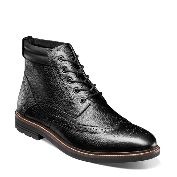 Nunn Bush Men's Odell 2.0 Wingtip Dress Casual Chukka Leather Boot, Black, 8.5 Medium