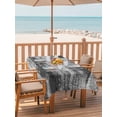thumbnail image 2 of Outdoor Tablecloth with Umbrella Hole for Patio/Picnic/Party/Camping, Vintage Abstract Waterproof Table Cloth Rectangle Table Cover Washable, Minimalist Texture Art Black Gray (60"x 102"), 2 of 9