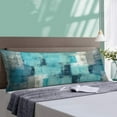 thumbnail image 2 of Turquoise and Grey Abstract Art Painting Body Pillow Cover Teal Gray Long Pillow Case with Zipper Decorative Bedding Pillowcase Modern Pillow Covers Soft Cushion Pillow Case for Bedroom,Couch,20"x54", 2 of 6