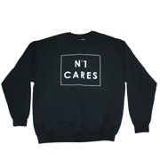 No. 1 Cares Women's Oversized Graphic Print Black Crew Sweatshirt (XL)