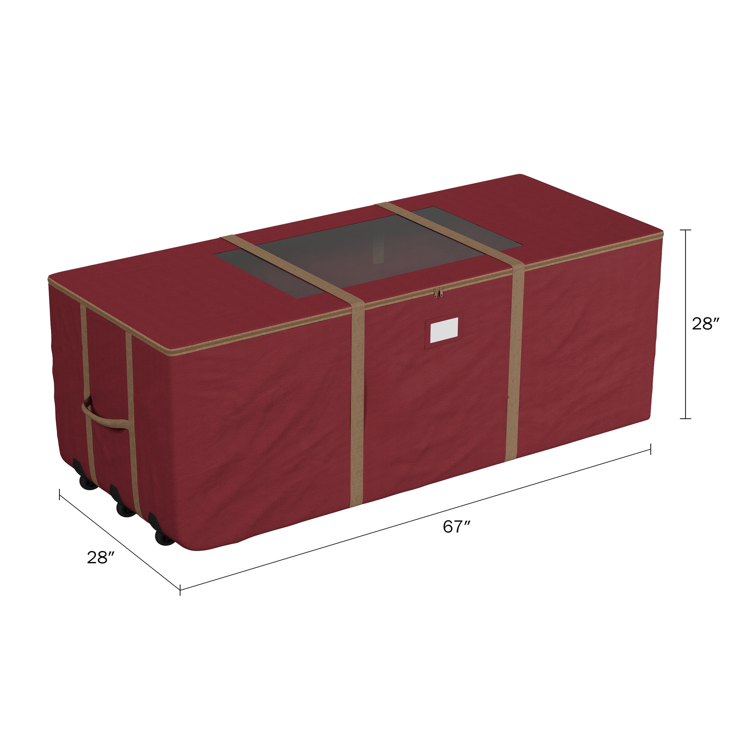Elf Stor Rolling Christmas Tree Storage Bag for 12FT Artificial Tree (Red)