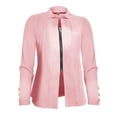 thumbnail image 5 of Zshosam Women's Casual Jackets 2024 Fall Clothes Long Sleeve Open Front Cropped Coat Outwear(Light Pink,XXXL), 5 of 5