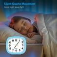 thumbnail image 2 of Alarm Clock, AMIR Silent Non Ticking Clock with Snooze & Night Light Alarm Clock for Kids Elderly Bedroom School Office Blue, 2 of 9
