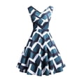 thumbnail image 1 of IROINNID Women's A-Line Dress V-Neck Sleeveless Comfy Vintage Regular Party Swing Dress Printed Knee-Length Dress, 1 of 6