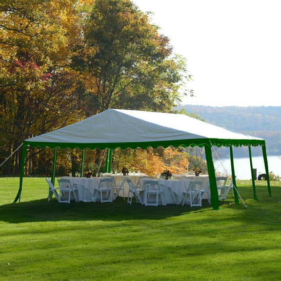 Party Tent, 20' x 20'/6m x 6m, Green/White