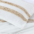 thumbnail image 3 of Chezmoi Collection 7-Piece Boho Clip Jacquard Bed in a Bag Set Queen Size, Taupe Multi-Color Striped Soft Textured Lightweight Comforter Bedding for All Season with Bed Sheets Set, 3 of 9