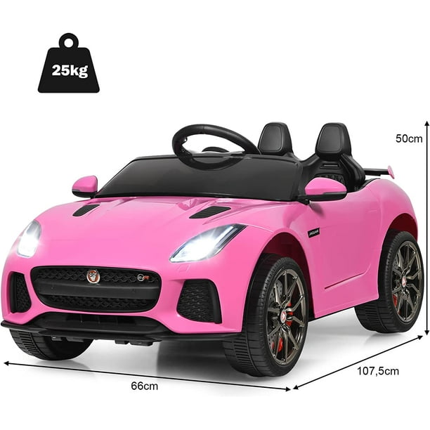Costway Coche Jaguar Montable para Ninos Vehiculo de Bateria Juguete Electrico con Mando Musica Cuentos Marcha Adelante y Atras Rosa Costway Modern Bodega Aurrera en linea
