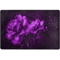 thumbnail image 4 of SKYSONIC Purple Roses Artistic Theme Non-Slip Area Rug, Floor Carpet Comfort Floor Mats Decor for Indoor Front Porch Living Room Bedroom Kitchen, 36"x24", 4 of 5