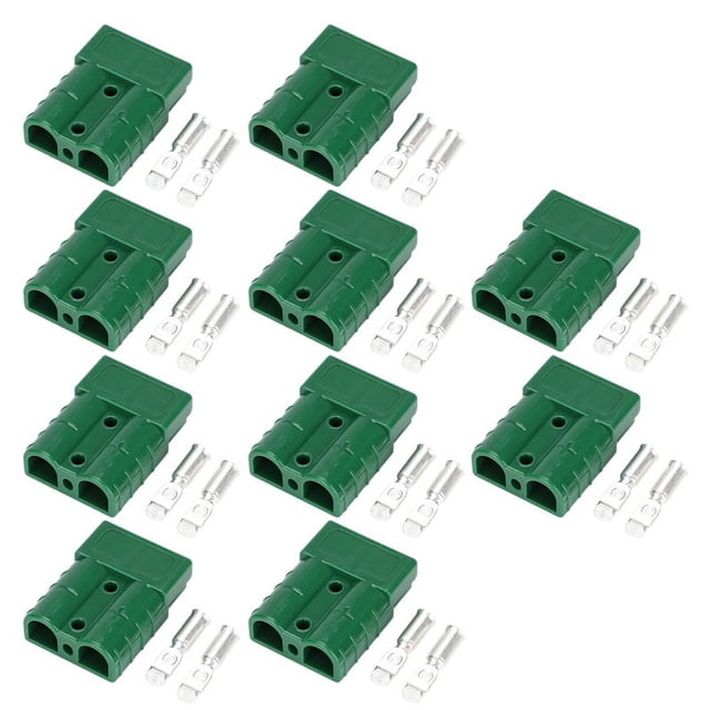 50A High Current Connector for Electric Vehicle Batteries, UPS, Solar Cables, New Energy Plugs Green