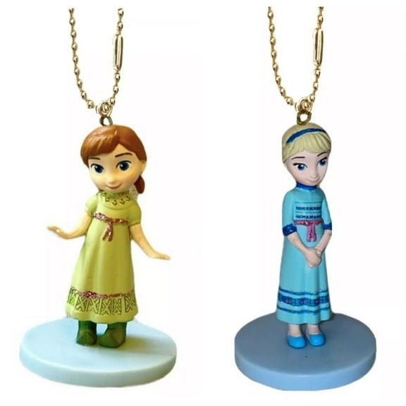Elsa & Anna Baby Toddler Young Keychain Dangler Pvc Figure Figurine Charm New 3”
