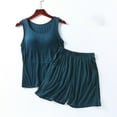 thumbnail image 2 of Tnhcen Women's Built-in Bra Modal Pajama Set Camisole Shorts Sleepwear Comfortable Loungewear Soft Home Wear M-4XL Green, 2 of 6
