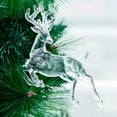 thumbnail image 4 of Christmas Tree Decorations Christmas Tree Reindeer Ornament Crystal Acrylic Reindeer Statue Snowflake Decoration Pendant Small Pendant Hanging Ornament for Christmas Party Window Decoration, 4 of 6