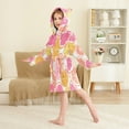 thumbnail image 4 of FORMRS Niños Bathrobe Unisex Hooded Robe Soft Plush Pajamas Sleepwear, Size 2-3T, Orange Grapefruit Slices, 4 of 7