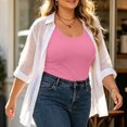 thumbnail image 5 of TEAJOPSUU Plus Size Tank Tops for Women Sleeveless Scoop Neck Cami Shirts Slim Fitted Daily Solid Basic Tank Blouses Hot Pink, 5 of 6