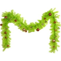 Guvpev 9FT Christmas Garland, UV Resistant Material, Artificial Christmas Pine Needles Garland Ornaments, Reusable Green Faux Cedar Garland for Mantel, Stairs, Porch, Wedding, Fireplace, Window