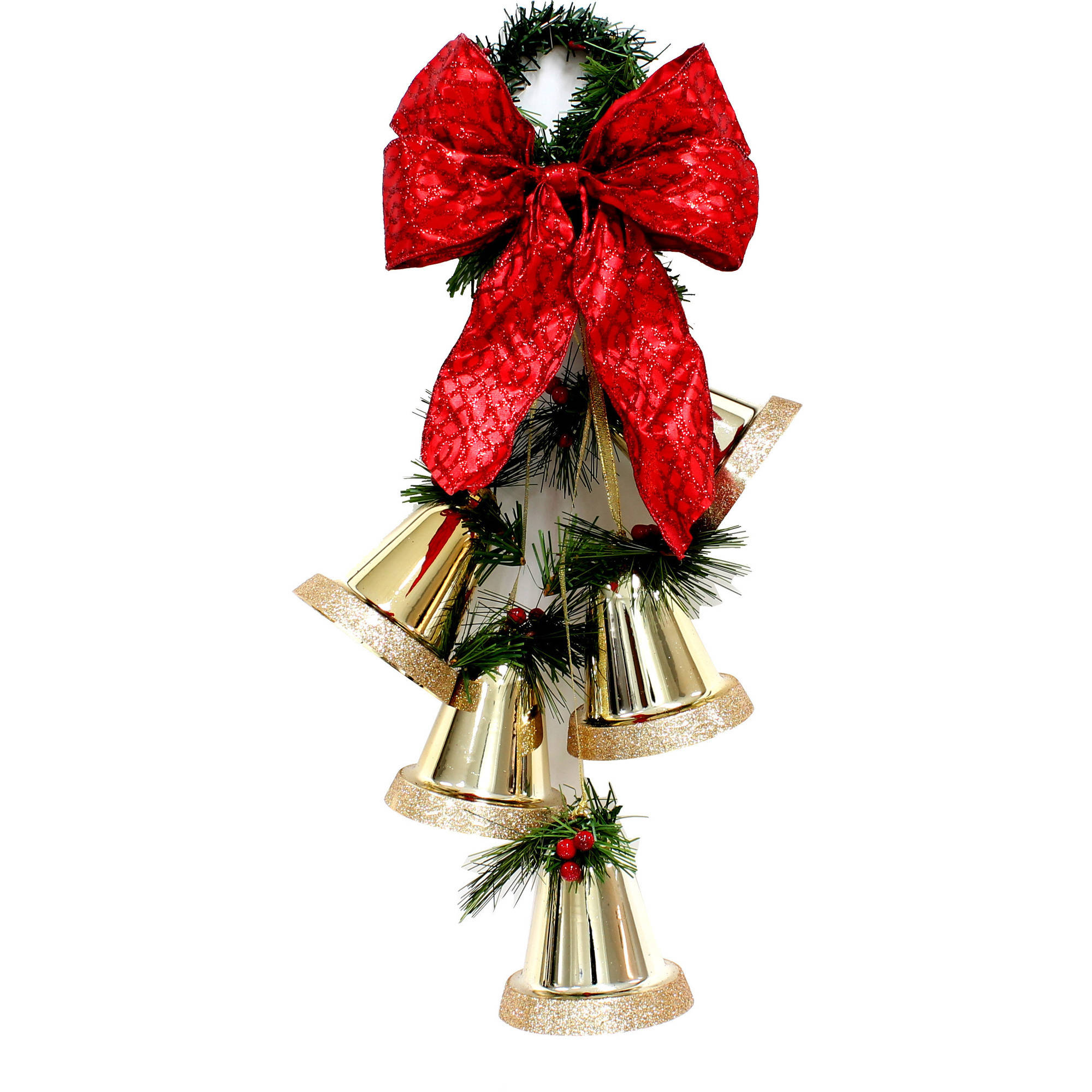 Holiday Time Christmas Decor 14.5" 5Pk Bells Red, Indoor / Outdoor Use - Walmart.com - Walmart.com