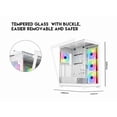 thumbnail image 2 of DIYPC  Vanguard-F2-W -White Dual USB3.0 and Type C Tempered Glass ATX Full Tower Gaming Computer Case w/ 4 x 140mm ARGB PWM Fans (3 x MB Side, 1 x Rear) Pre-Installed. Support BTF Back Plug MB., 2 of 14
