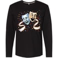 thumbnail image 3 of Inktastic Tragedy and Comedy Stage Masks Long Sleeve T-Shirt, 3 of 5