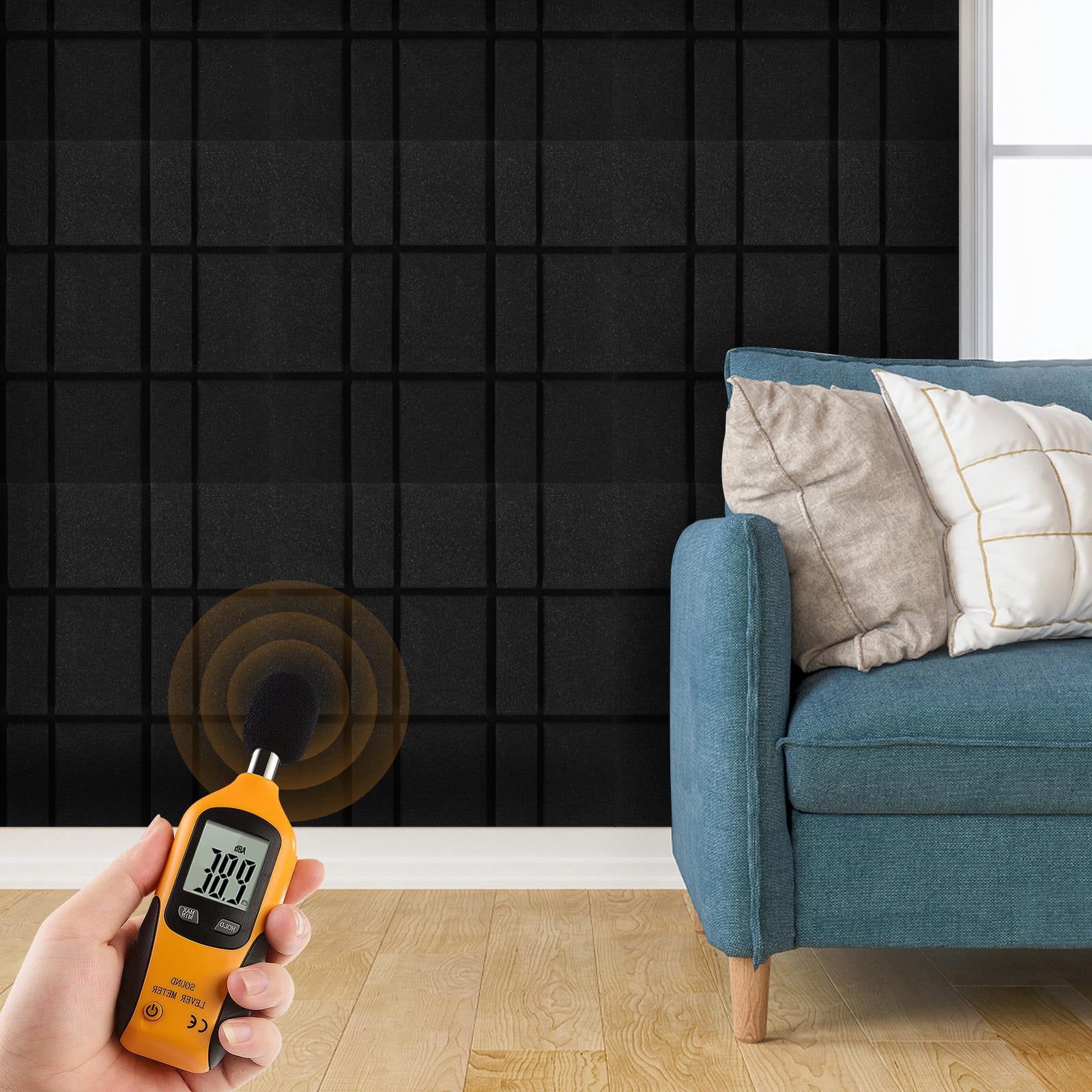 OFFIGAM 12Pcs Sound Absorbing Wall Panels Acoustic Soundproofing for Home Use