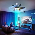 thumbnail image 4 of VIVIHEYDAY Ceiling Fan with Lights, Remote Control Timer Music Sync, RGB Dimmable 5 Blades, φ47cm, E27 Base, 4 of 8