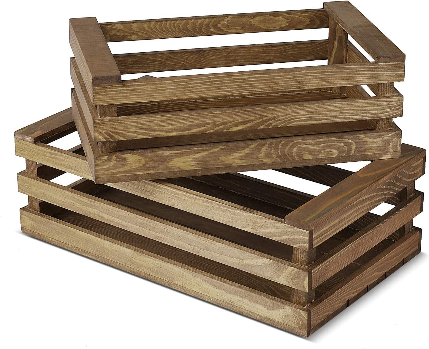 Decorative Storage Wooden Crates - Rustic Style Finish Vintage Wood ...