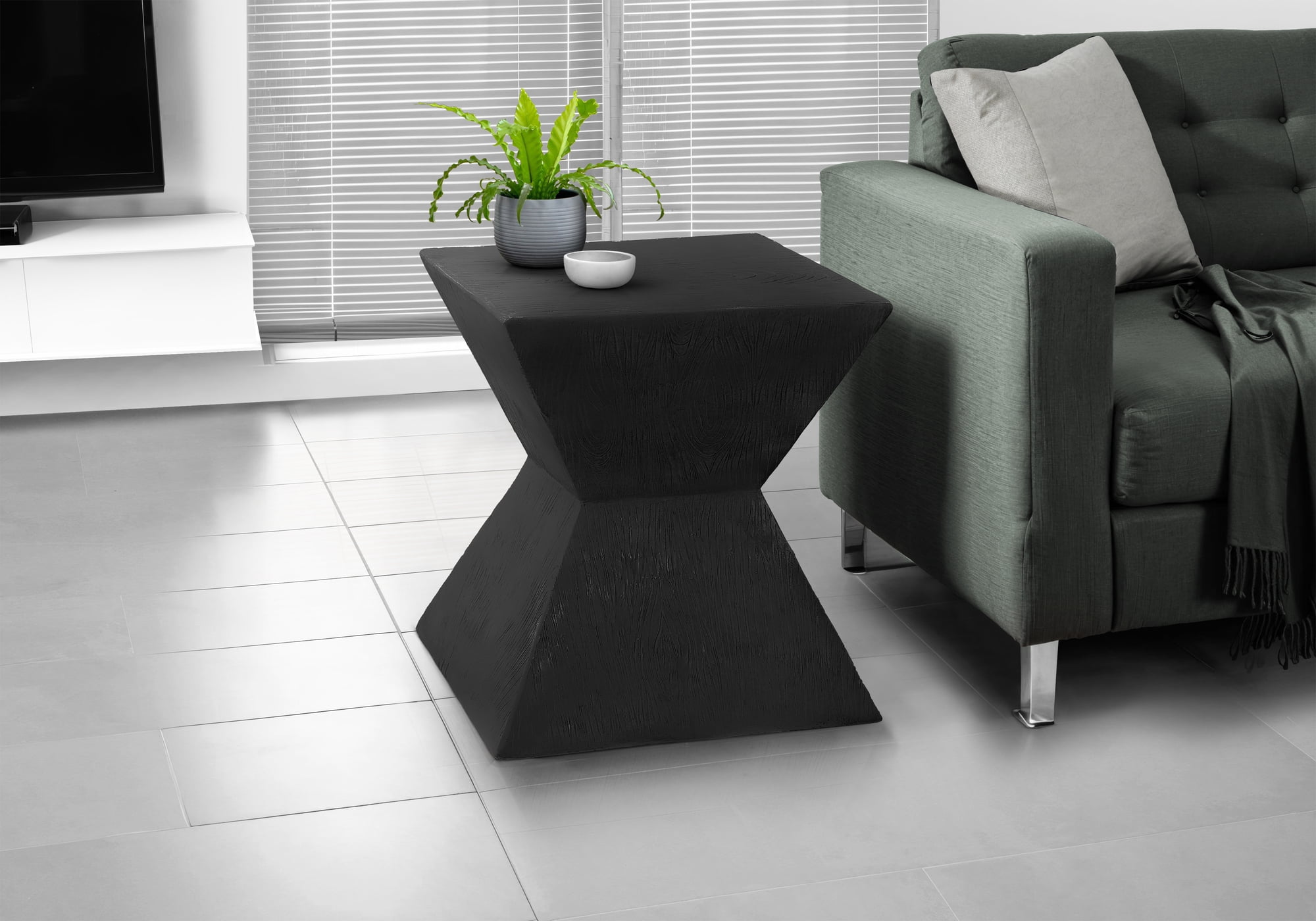Monarch Specialties - Accent Table, 25"H, Indoor Or Outdoor, Side Table, End, Nightstand, Bedroom, Living Room, Black, Contemporary, Modern