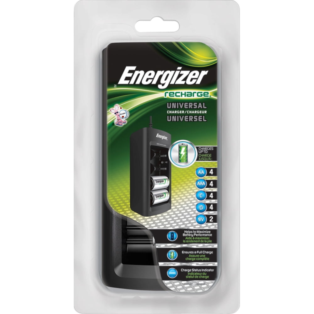 AA 4pk Energizer CHFC Universal Battery Charger w/ AAA 4pk C 2pk D 2pk and 9v 