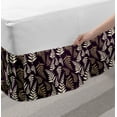 thumbnail image 2 of Art Deco Bed Skirt, Leaves Branch Random Alignment Vintage Effect on Purple Background, Elastic Bedskirt Dust Ruffle Wrap Around for Bedding Decor, 4 Sizes, Sepia Dark Purple Cream, by Ambesonne, 2 of 2