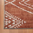thumbnail image 4 of ReaLife Rugs Machine Washable Area Rug - Living Room Bedroom Bathroom Kitchen Entryway Office - Padded Crease Free Stain Resistant Premium - Moroccan Tribal Diamond - Jax- Orange - 2'x 3', 4 of 9