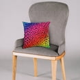 thumbnail image 3 of Everything Comfy Leopard Print Decorative Throw Pillow, 16x16 Inch, Rainbow Gradient/Black,, 3 of 4